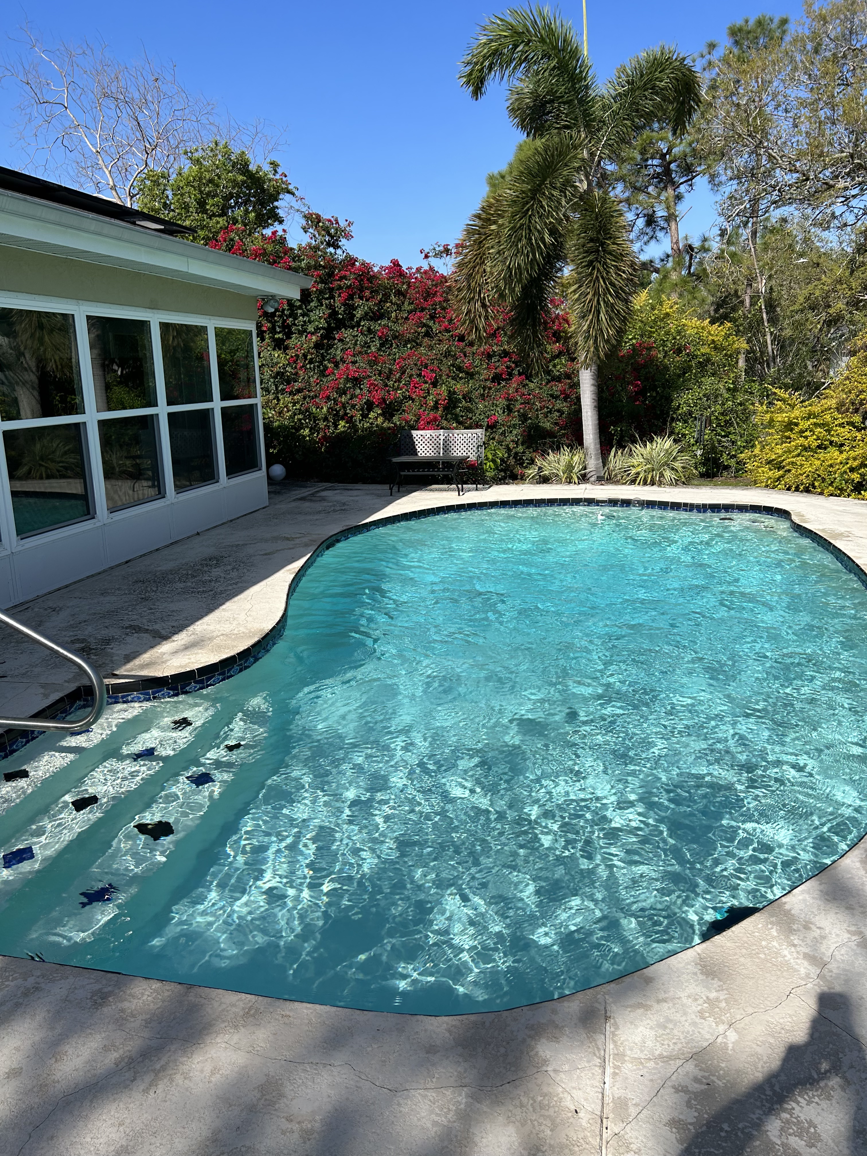 Clean pool with in-water loungers