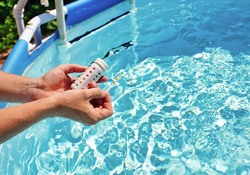 Pool water chemical testing and pH balancing service